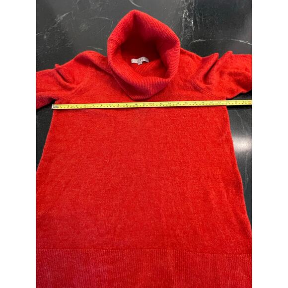LOFT Rust orange cowl neck knit stretchy sweater LG - Picture 6 of 10